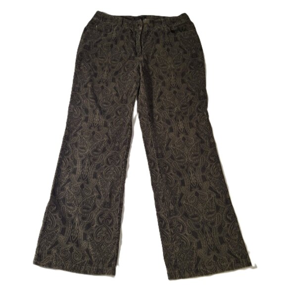 Jeanne Pierre Vintage Y2K Boho Hippie Festival Flared Paisley Corduroy Velvet - Picture 4 of 15